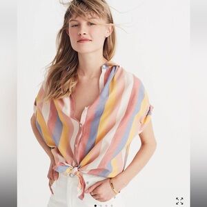 Madewell Pastel Stripe Button Down Shirt